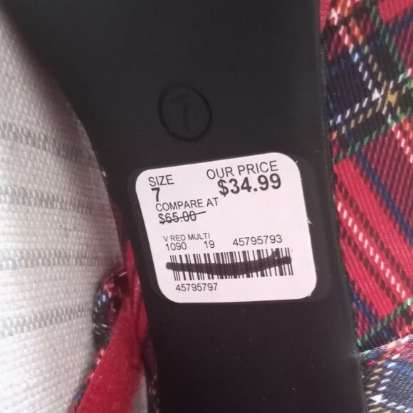 'C Comfort' Est 1946' Plaid/Tartan Platform Block Heeled Shoes Size 7M EUC - Picture 12 of 13